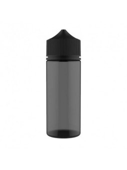 BOTE PET 120ML NEGRO TRASLUCIDO TAPON NEGRO  - 1