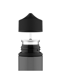 BOTE PET 120ML NEGRO TRASLUCIDO TAPON NEGRO  - 2