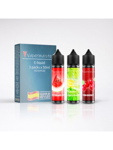 VM - PACK DE 3 LÍQUIDOS 50ML VAPERMAISTER (ARANDANO ROJO, LIMA LIMON Y SANDIA) VAPERMAISTER - 1