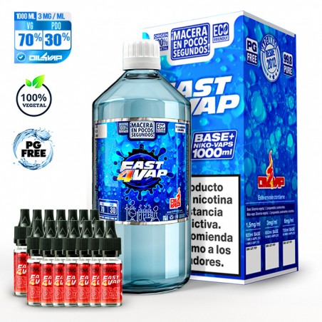 F4V - PACK BASE Y NIKOVAPS 3mg/ml (TOTAL 1000ML) Oil4Vap