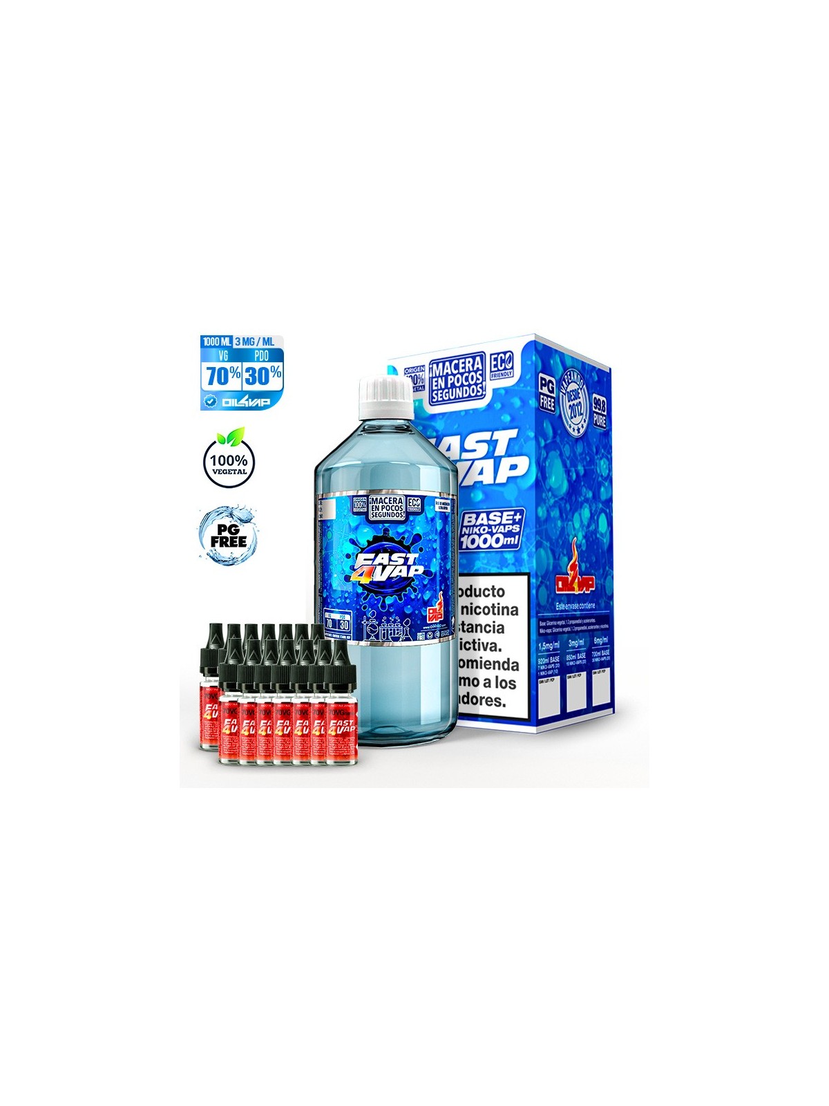 F4V - PACK BASE Y NIKOVAPS 3mg/ml (TOTAL 1000ML) Oil4Vap