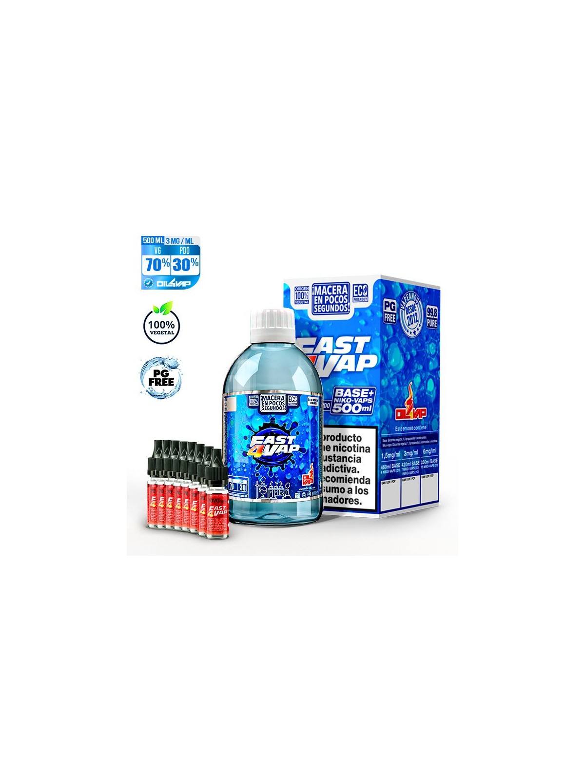 F4V - PACK BASE Y NIKOVAPS 3mg/ml (TOTAL 500ML) Oil4Vap