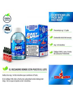 F4V - PACK BASE Y NIKOVAPS 3mg/ml (TOTAL 500ML) Oil4Vap