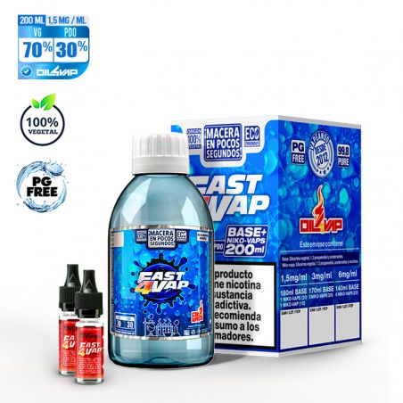 F4V - PACK BASE Y NIKOVAPS 1,5mg/ml (TOTAL 200ML) Oil4Vap