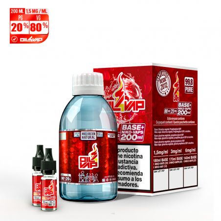 O4V - PACK BASE Y NIKOVAPS 1,5mg/ml (TOTAL 200ML) Oil4Vap