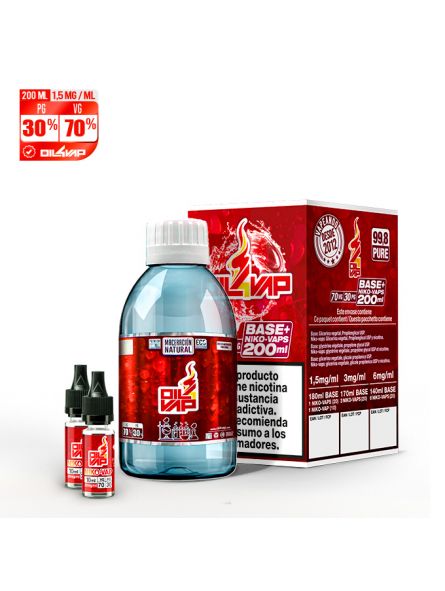 O4V - PACK BASE Y NIKOVAPS 1,5mg/ml (TOTAL 200ML) Oil4Vap