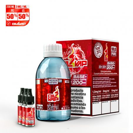 O4V - PACK BASE Y NIKOVAPS 3mg/ml (TOTAL 200ML) Oil4Vap