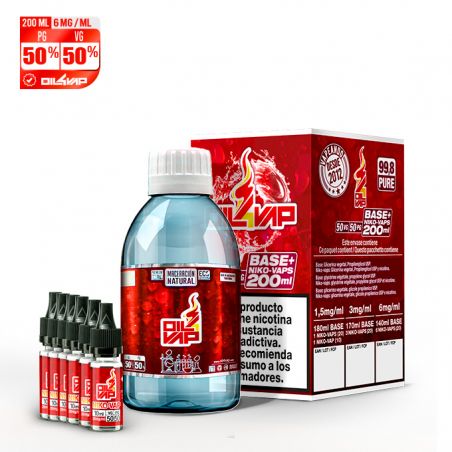 O4V - PACK BASE Y NIKOVAPS 6mg/ml (TOTAL 200ML) Oil4Vap