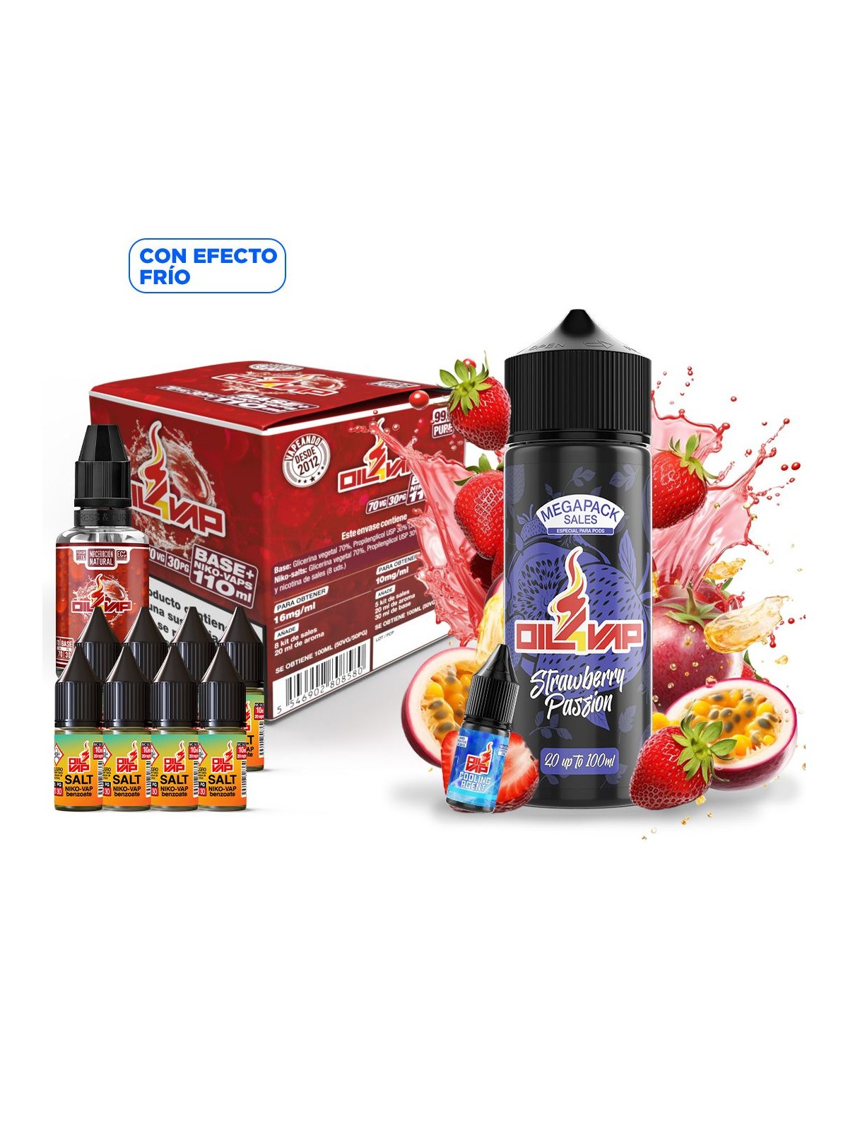 O4V - MEGAPACK DE SALES STRAWBERRY PASSION Oil4Vap - 1