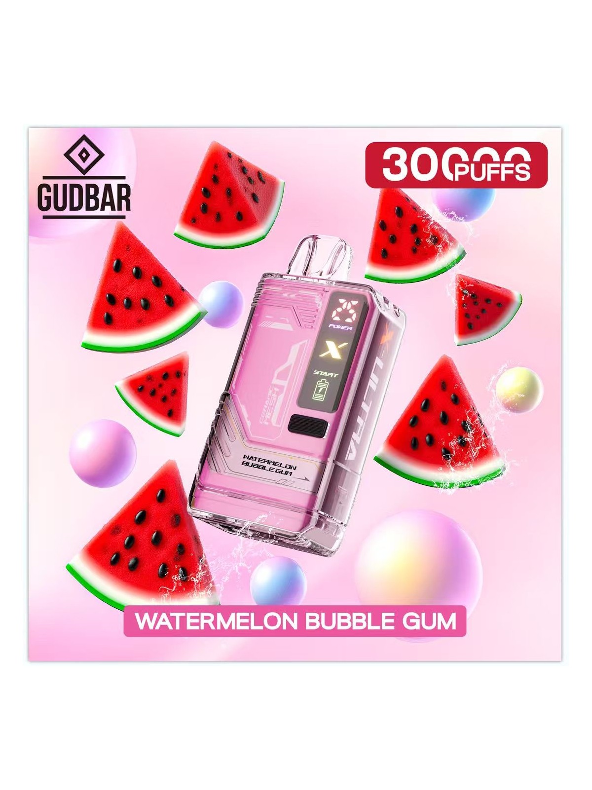 GB - GUDBAR X-ULTRA 30.000 PUFFS WATERMELON BUBBLEGUM (SIN NICOTINA) GUDBAR - 1