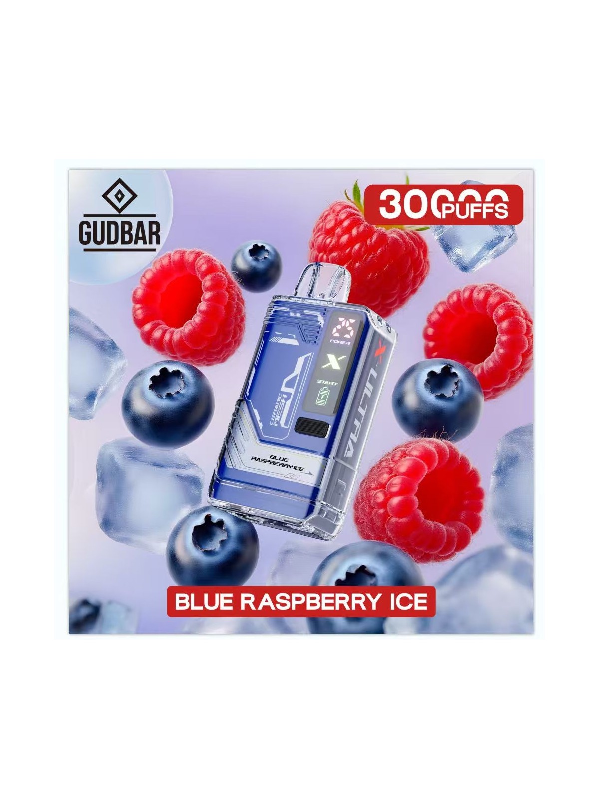 GB - GUDBAR X-ULTRA 30.000 PUFFS BLUE RASPBERRY ICE (SIN NICOTINA) GUDBAR - 1