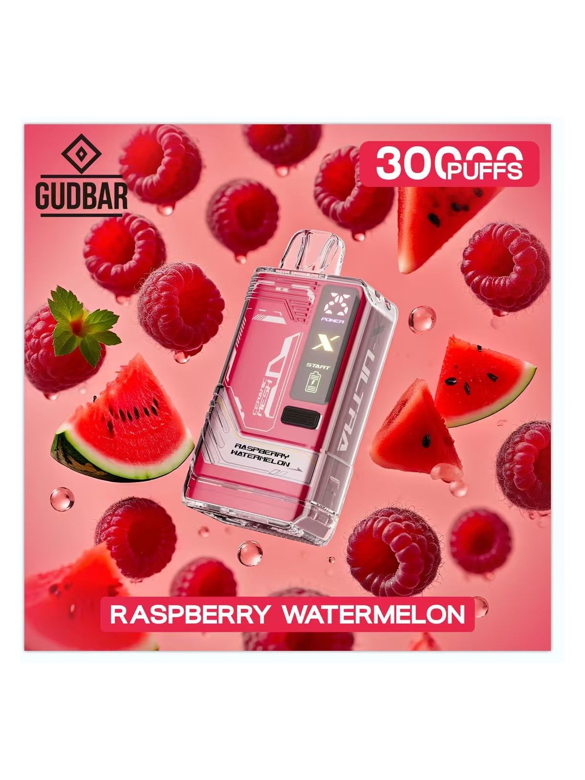 GB - GUDBAR X-ULTRA 30.000 PUFFS RASPBERRY WATERMELON (SIN NICOTINA) GUDBAR - 1