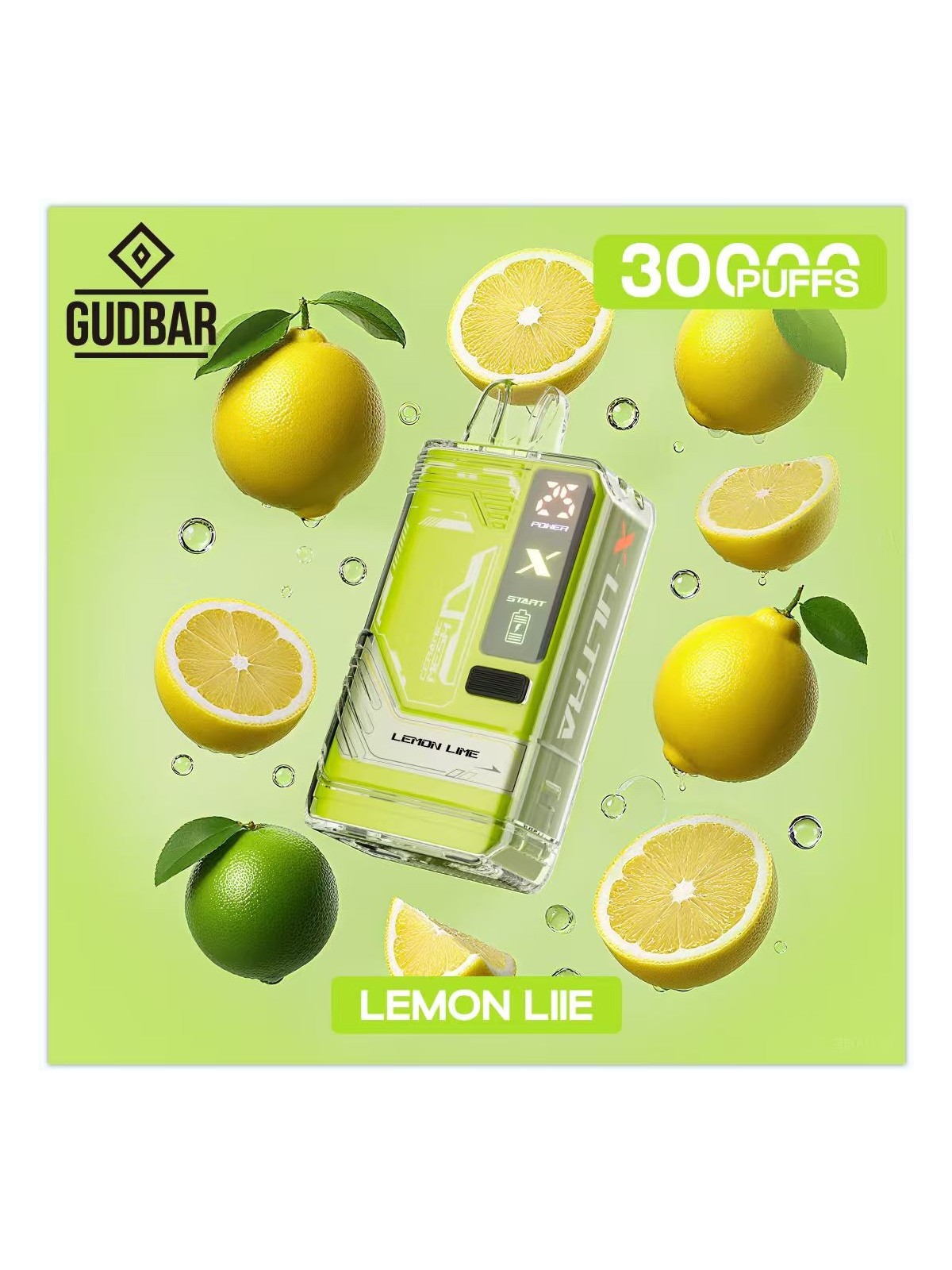 GB - GUDBAR X-ULTRA 30.000 PUFFS LEMON LIME (SIN NICOTINA) GUDBAR - 1