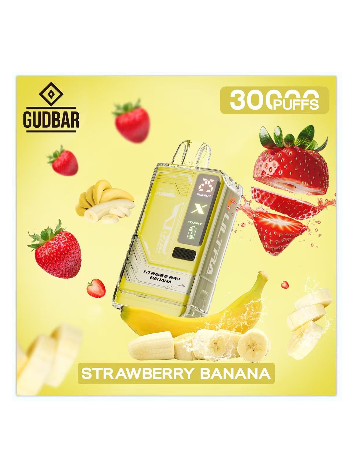 GB - GUDBAR X-ULTRA 30.000 PUFFS STRAWBERRY BANANA (SIN NICOTINA) GUDBAR - 1