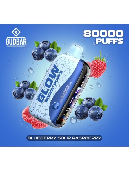 GB - GUDBAR GLOW 80.000 PUFFS BLUEBERRY SOUR RASPBERRY (SIN NICOTINA) GUDBAR - 1