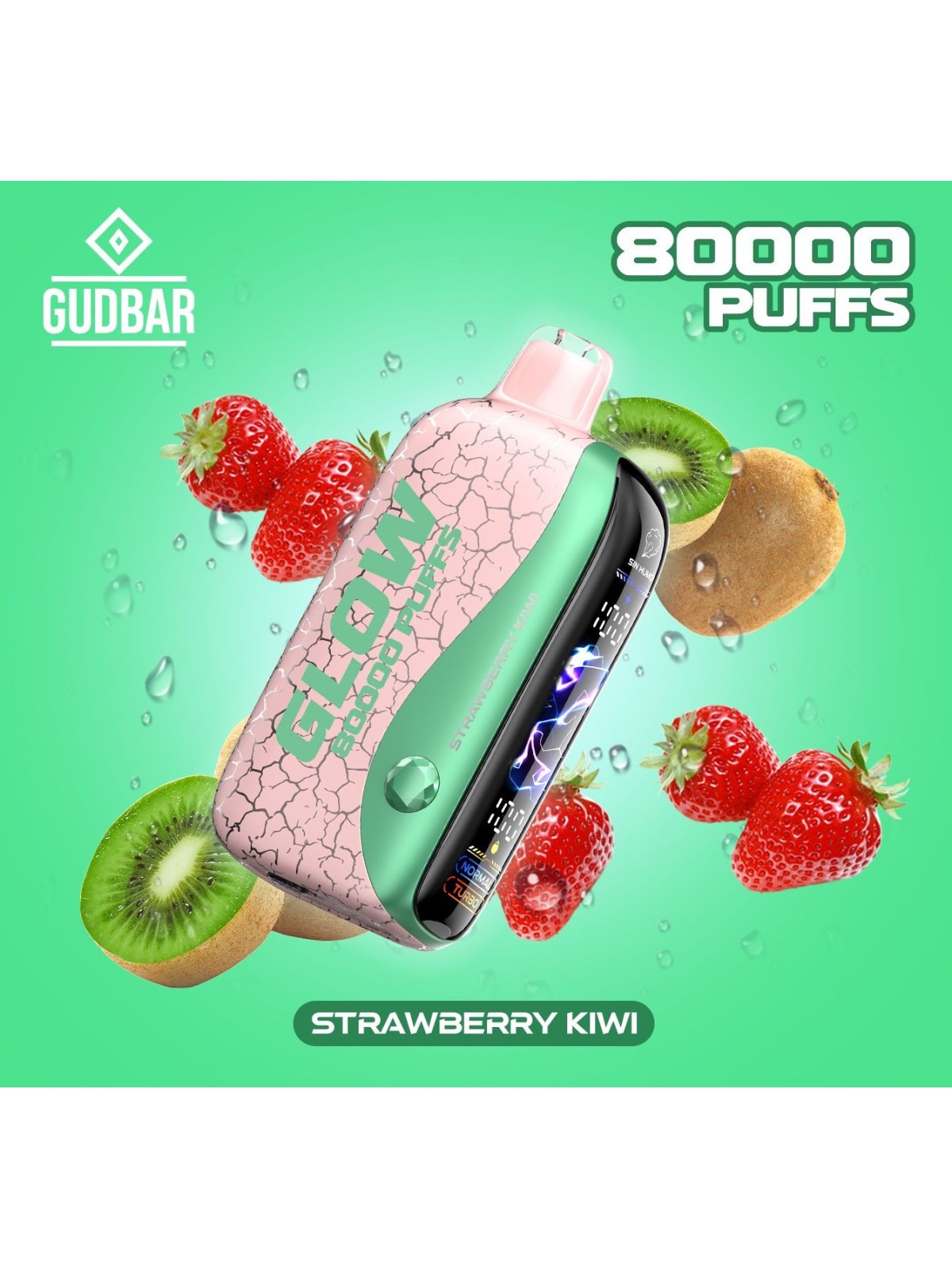 GB - GUDBAR GLOW 80.000 PUFFS STRAWBERRY KIWI (SIN NICOTINA)