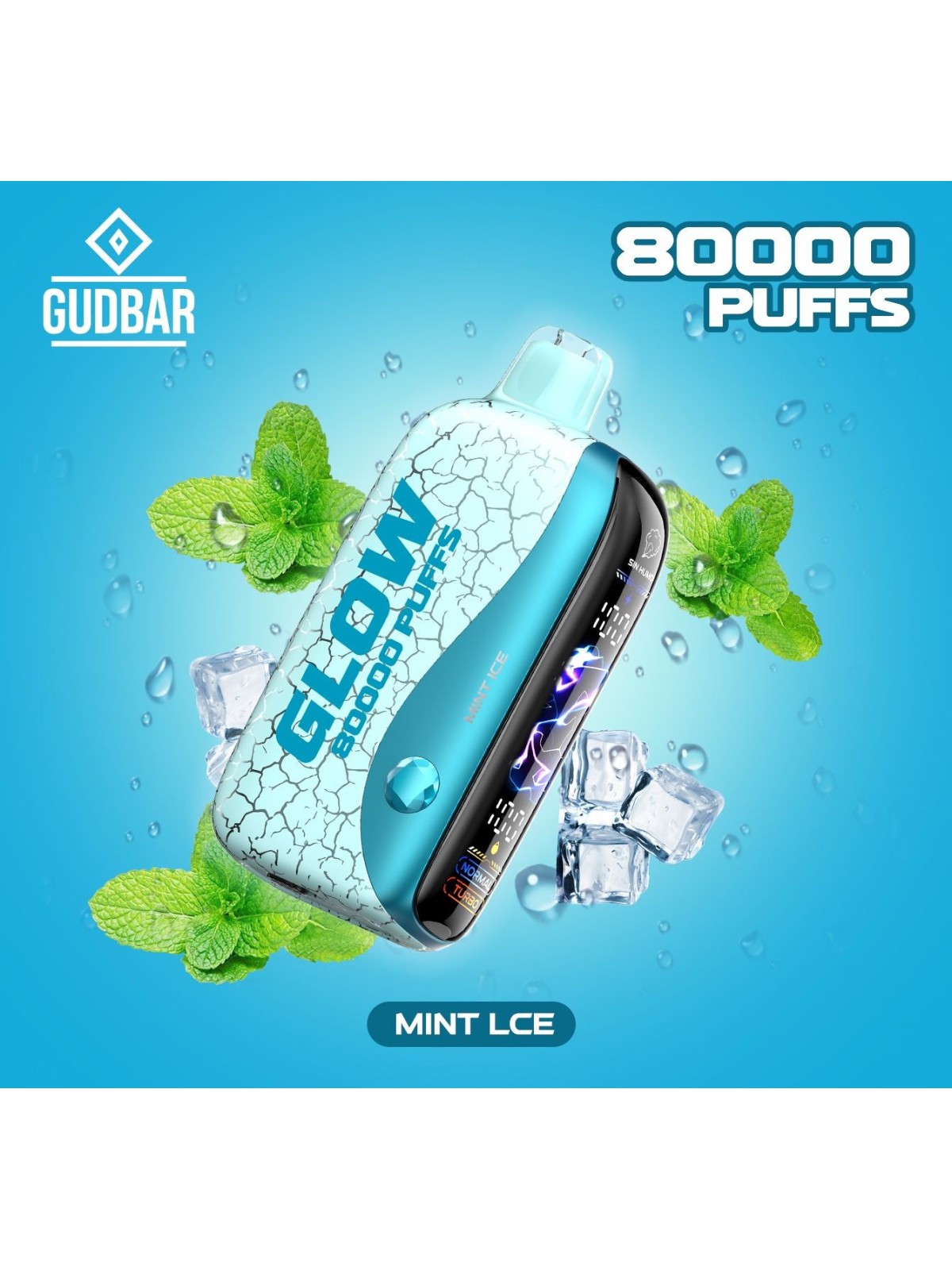 GB - GUDBAR GLOW 80.000 PUFFS MINT ICE (SIN NICOTINA)