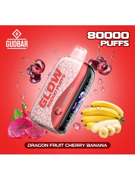 GB - GUDBAR GLOW 80.000 PUFFS DRAGON CHERRY BANANA (SIN NICOTINA)