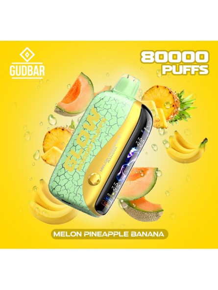 GB - GUDBAR GLOW 80.000 PUFFS MELON PINEAPPLE BANANA (SIN NICOTINA)
