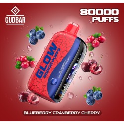 GB - GUDBAR GLOW 80.000 PUFFS  BLUEBERRY CRANBERRY CHERRY (SIN NICOTIN