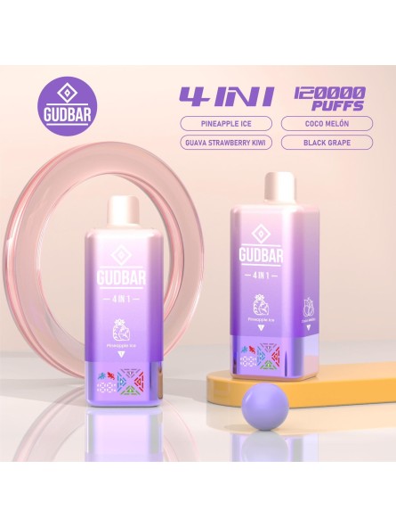 GB - GUDBAR 4 IN 1 120.000 PUFFS (SIN NICOTINA) PINEAPPLE ICE...