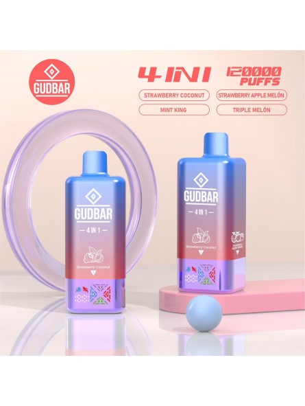 GB - GUDBAR 4 IN 1 120.000 PUFFS (SIN NICOTINA) STRAWBERRY COCONUT...