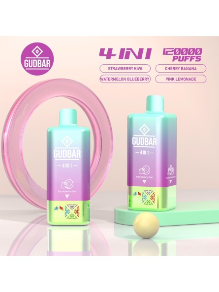 GB - GUDBAR 4 IN 1 120.000 PUFFS (SIN NICOTINA) STRAWBERRY KIWI...