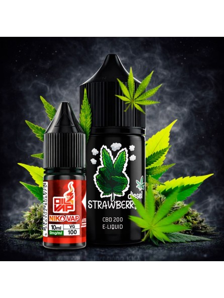 CNJ - AROMA LONGFILL STRAWBERRY DIESEL CBD (10ML+10ML) 200MG CANNA JUICE - 1