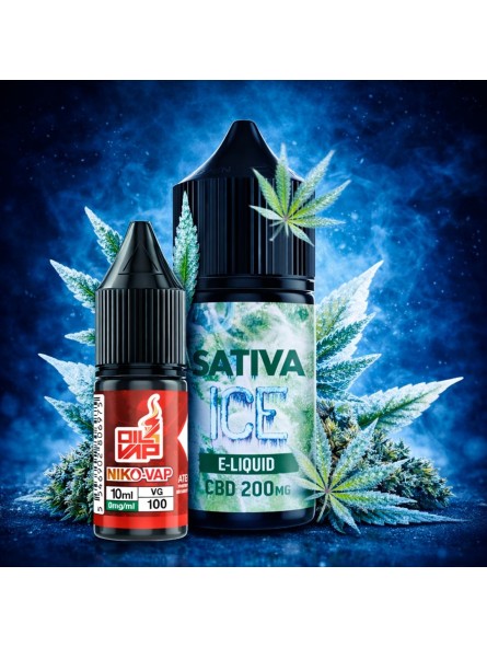 CNJ - AROMA LONGFILL SATIVA ICE CBD (10ML+10ML) 200MG CANNA JUICE - 1